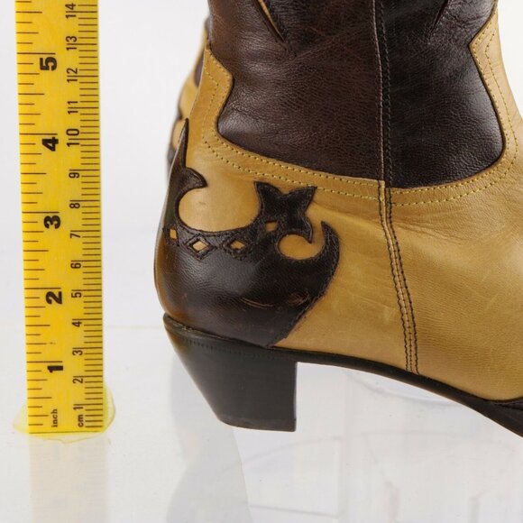 L'Autre Chose Western Womens Boot Size 36 6  Brown Tan Leather Pointed Sunburst - Picture 8 of 12